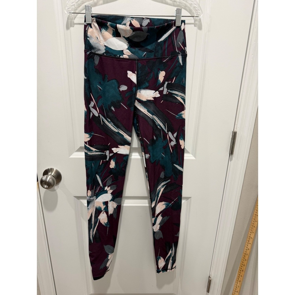 Fabletics Womens Leggings High Waisted Floral Purple Size S